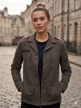 AllSaints X-Small Dark Olive Labelled Jacket